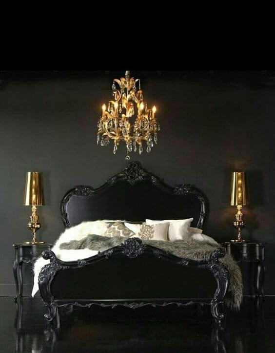 exquisite gothic-inspired dark bedroom (1)