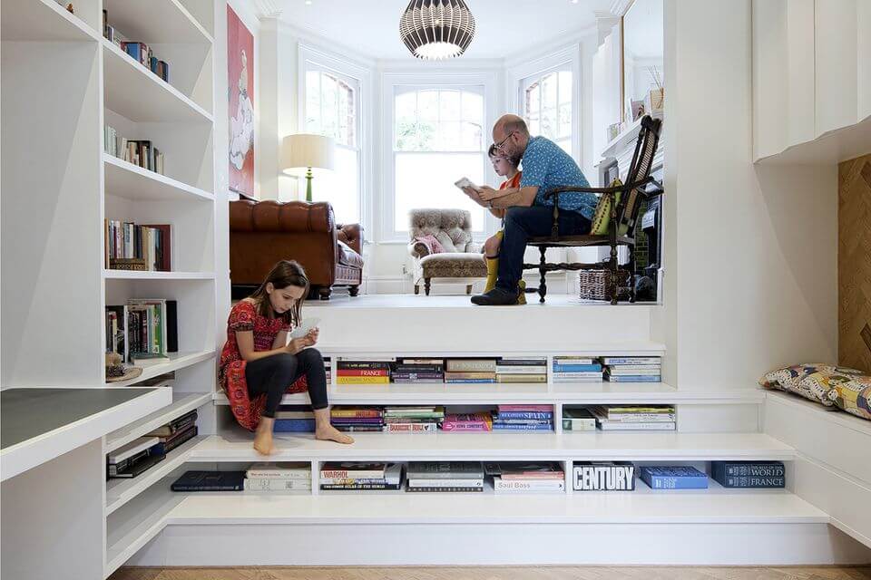 10- Use the stairs to display books