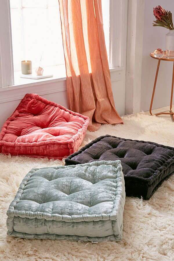 12- Velvet floor pillow