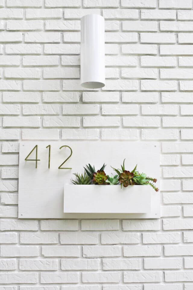 13- Modern house number planter