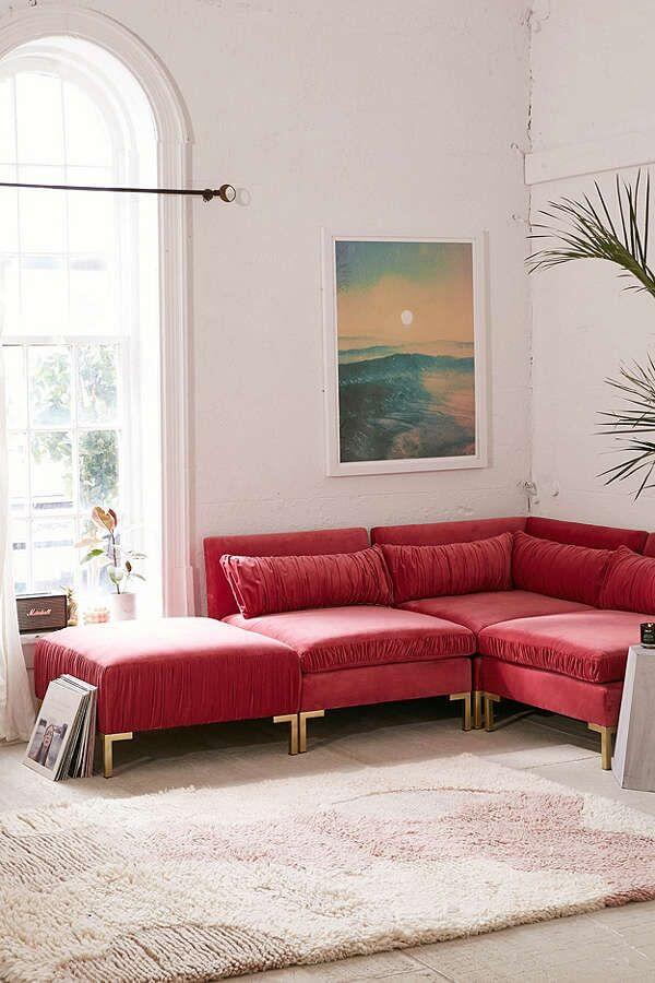 13- Velvet Partition Sofa