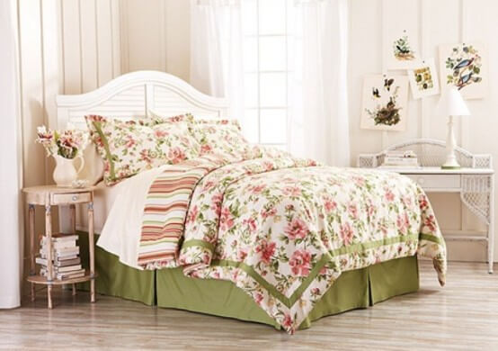 19. Colorful bedding and flowers