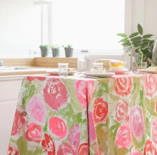 20- Painted tablecloth 