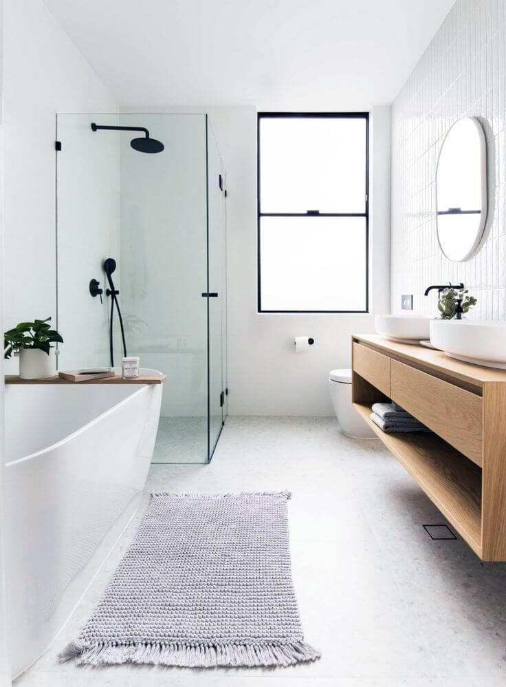 3. Show Scandinavian elegance in a white bathroom