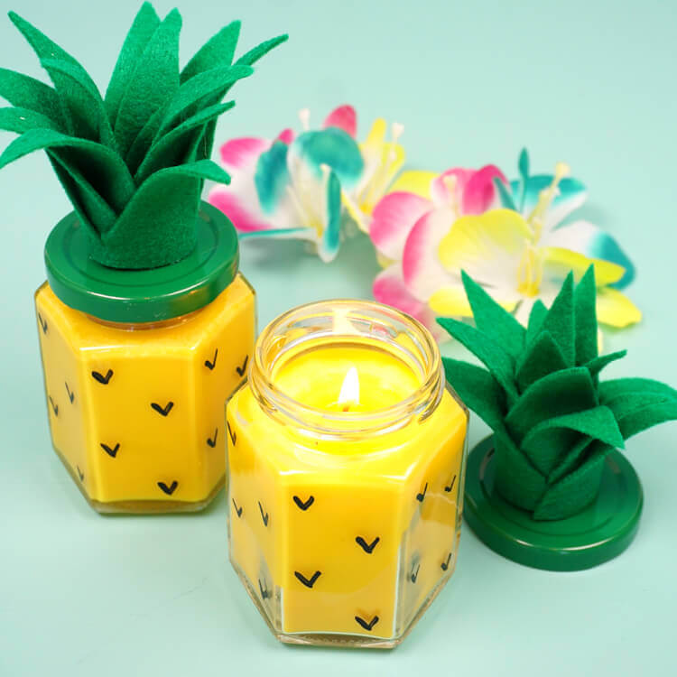 4. The tropical touch pineapple candles