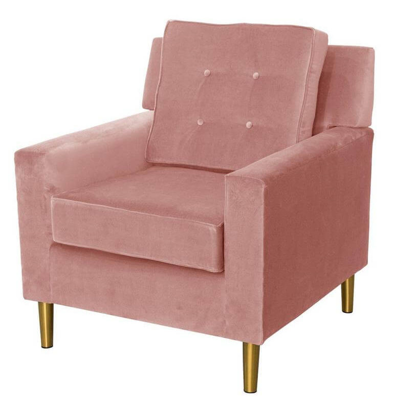 5- A pink velvet chair