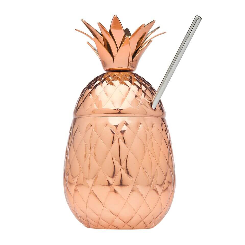 6- A Festive Copper Pineapple Drinking Boat