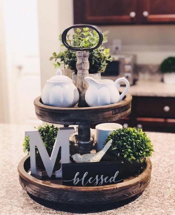 6. Kitchen stand with greenery