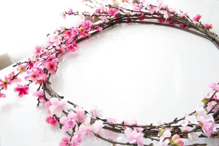 DIY Cherry Blossom Wreath