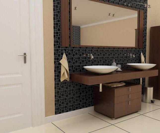 1- Bathroom with brown wall