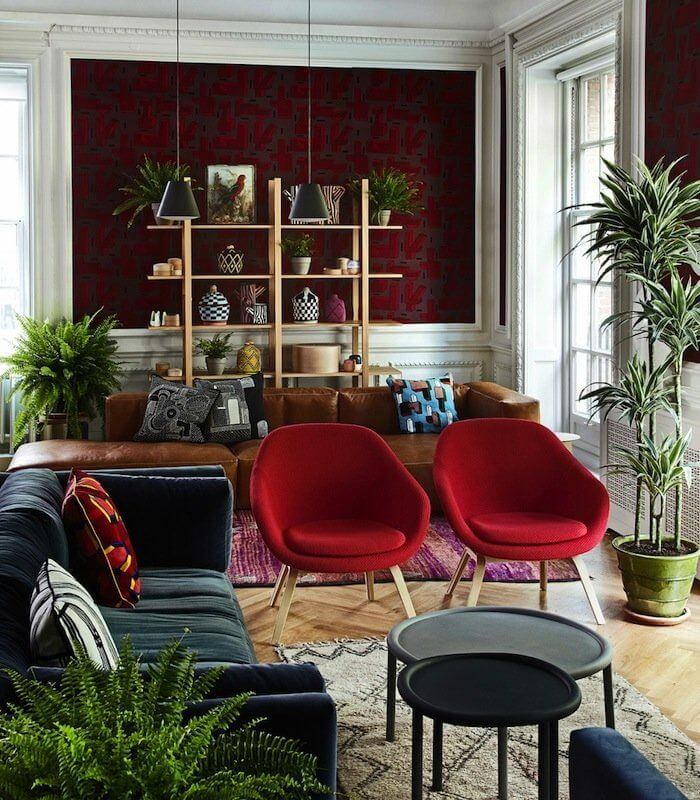 10. Red on the armchair, wine on the wall