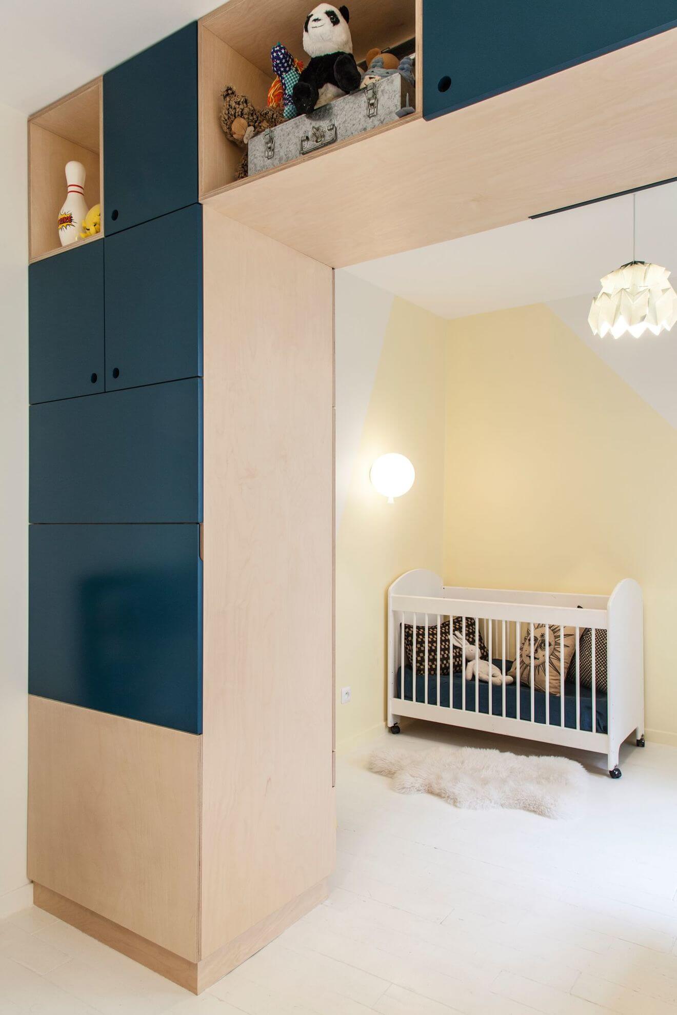 15- An arch of storage for this nursery 
