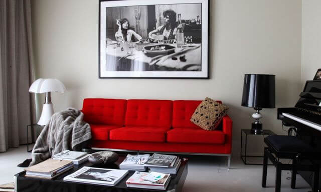 15. Choose a red sofa