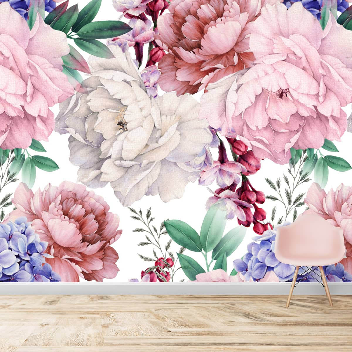2- Floral wallpaper