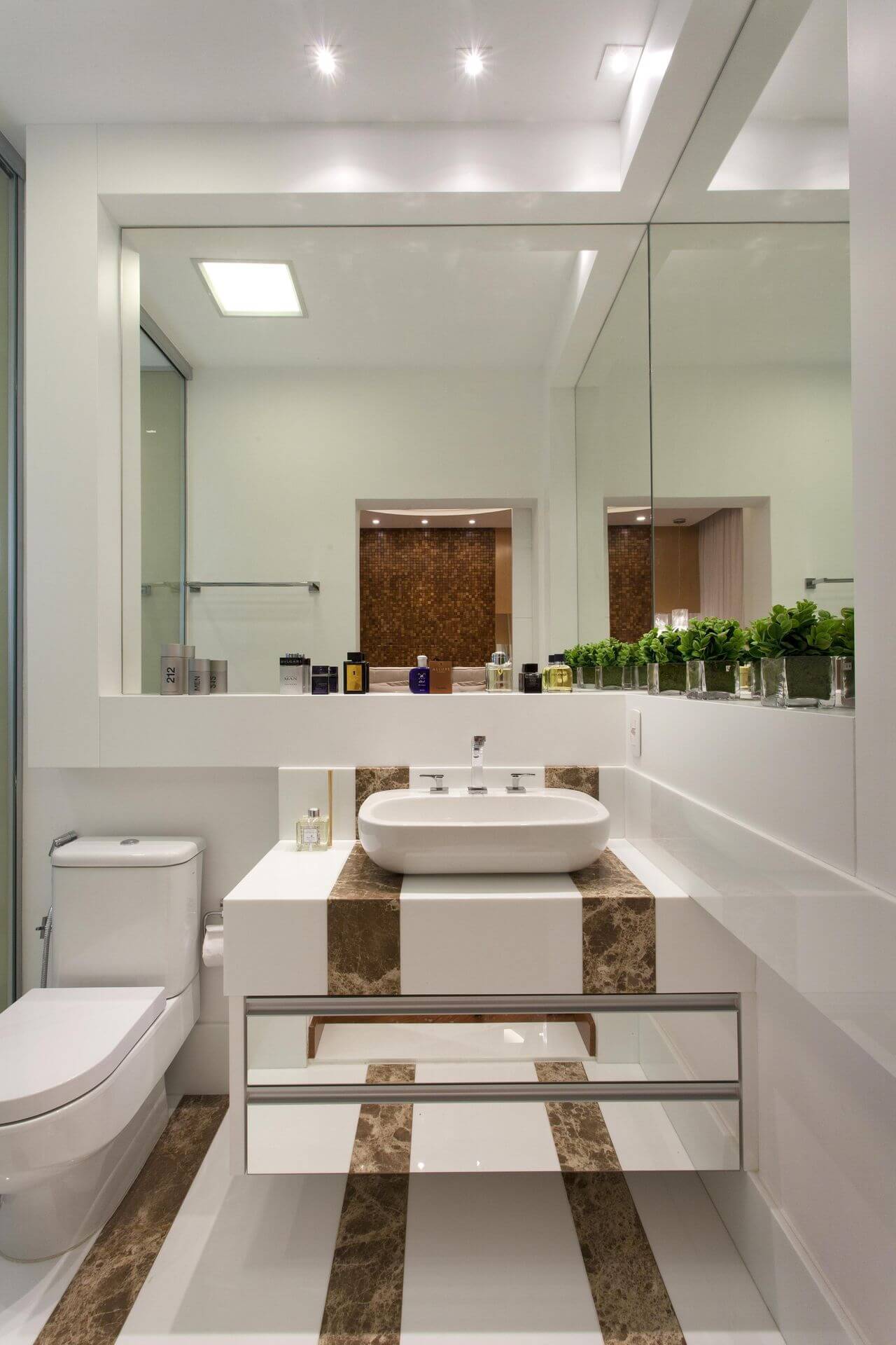 3- Brown and white bathroom