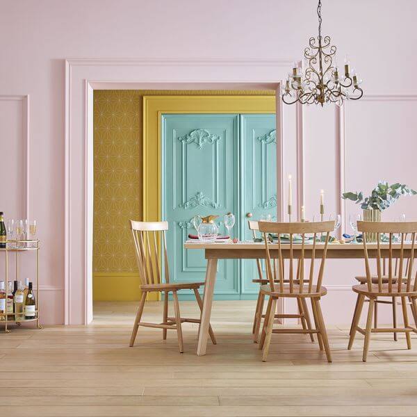 3- Candy pink paint brightens up the home 