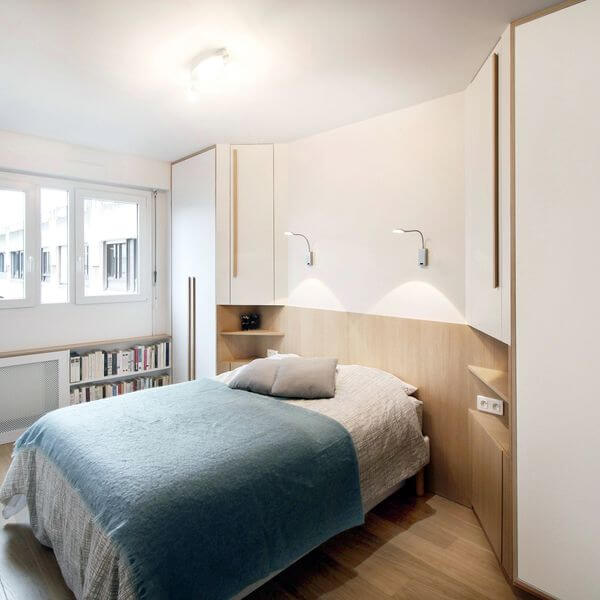 3- Every square meter has been optimized in this elegant bedroom
