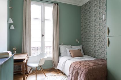 4- A room with an authentic spirit is dressed in eucalyptus green