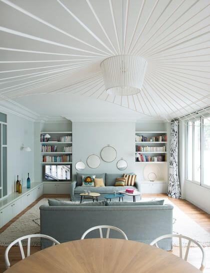 6- Scandinavian atmosphere in the pastel living room