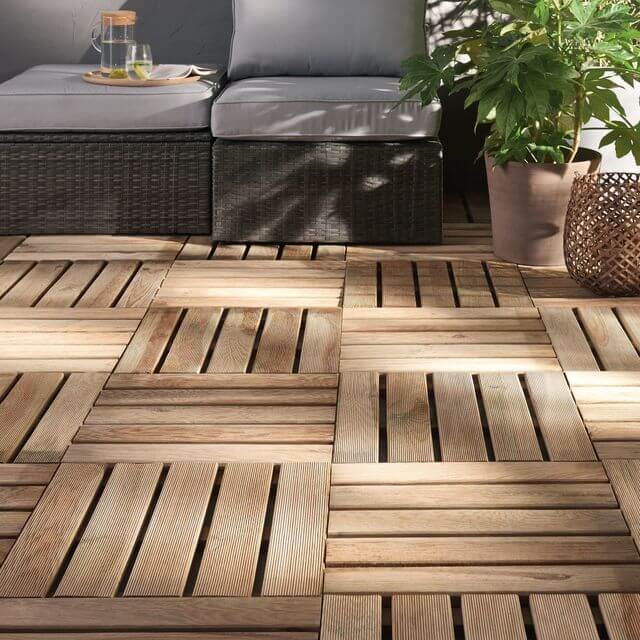 9. A wooden floor for a warm terrace