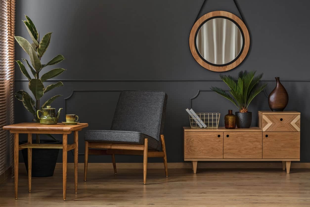 Elegant Black and Wood Living Room Decor Duo