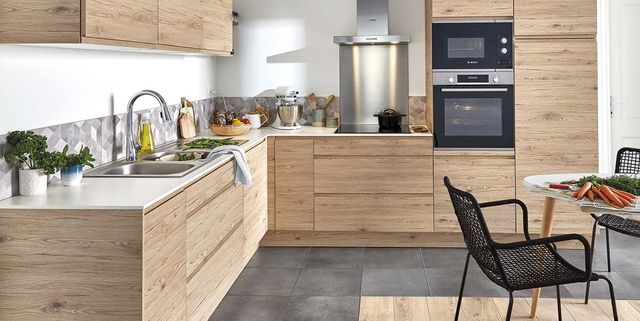 Modern kitchen with wooden