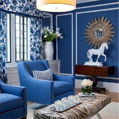 Room decoration in Blue White Style