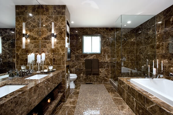 Stone and Brown Marble Tips for Bathroom