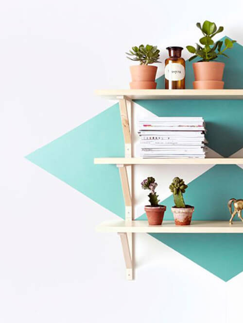 11- Shelf with geometric drawings