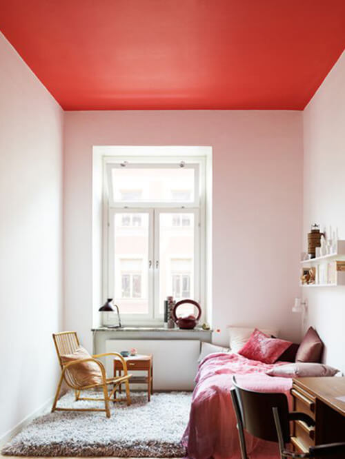 2- Red painted ceiling