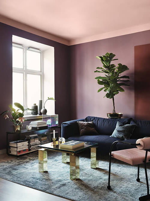 4- Rooms are painted in pink and mauve