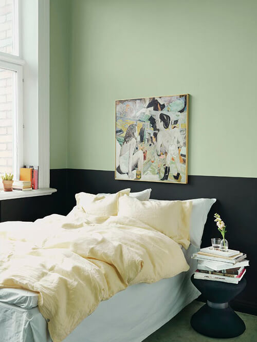 7- Black and mint color wall