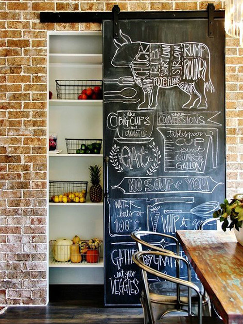 Decorate your interior doors with chalkboard paint